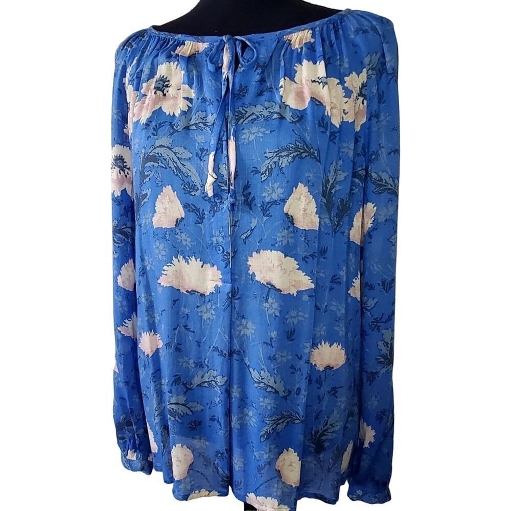 Lucky Brand Size M Blue & Pink BOHO top EUC